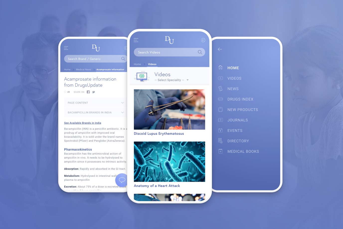 A full redesign of DrugsUpdate.com, a major Indian healthcare platform with 3 million yearly visitors.