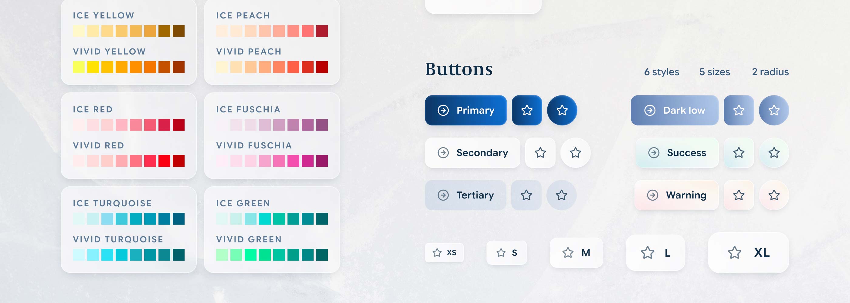IceInsights design system: buttons and controls